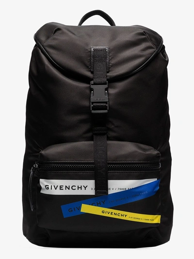 Shop Givenchy X Browns 50 Black Address Logo Print Backpack