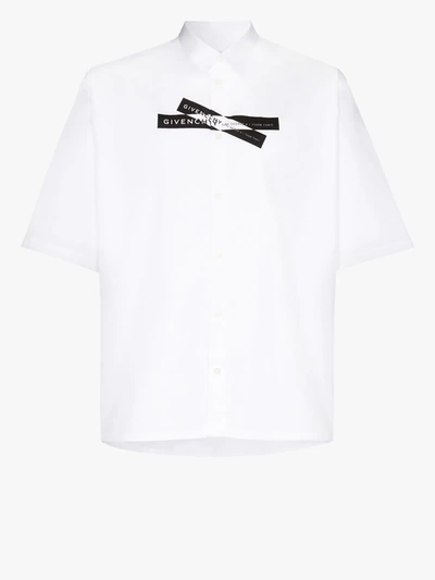 Shop Givenchy Hemd Mit Logo-streifen In Weiss