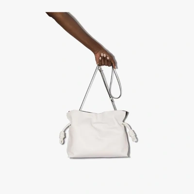 Shop Loewe X Browns 50 White Flamenco Leather Clutch Bag