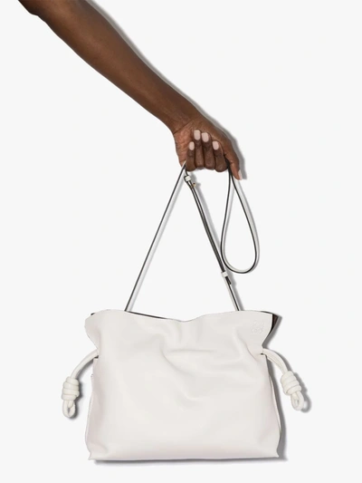 Shop Loewe X Browns 50 White Flamenco Leather Clutch Bag