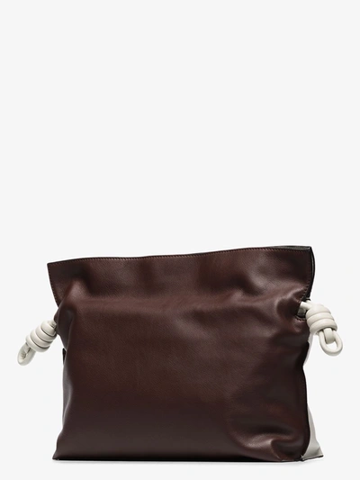 Shop Loewe X Browns 50 White Flamenco Leather Clutch Bag