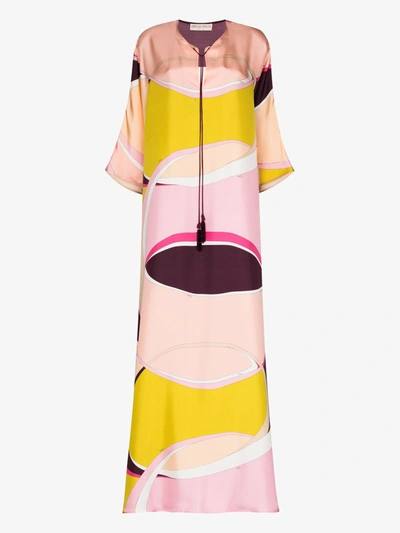 Shop Emilio Pucci X Browns 50 Ellisse Print Silk Kaftan In Pink