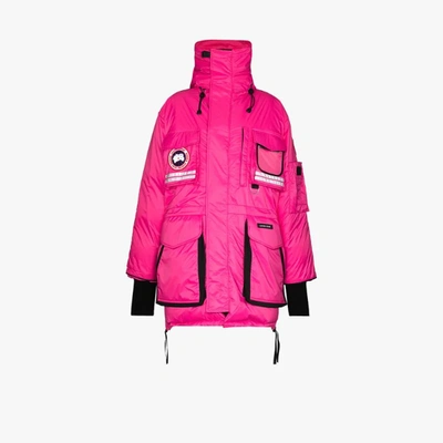 Shop Canada Goose X Browns 50 Snow Mantra Hooded Parka Coat In Pink