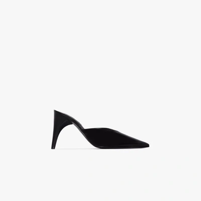 Shop Jil Sander X Browns 50 90 Pointed Toe Leather Mules In Black