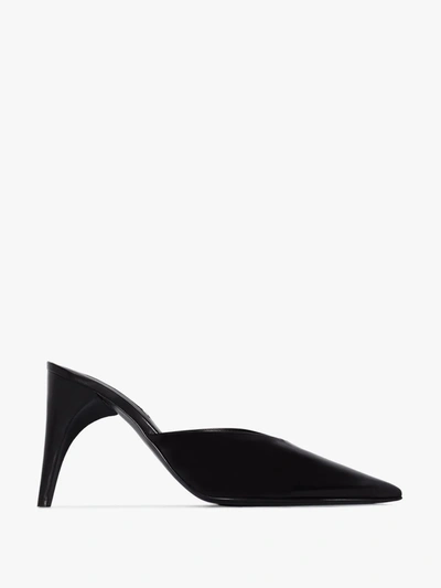 Shop Jil Sander X Browns 50 90 Pointed Toe Leather Mules In Black
