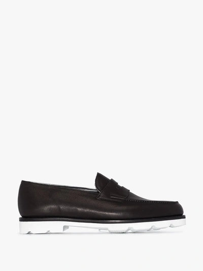 Shop John Lobb X Browns 50 Lopez Leather Penny Loafers In Black
