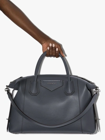 Shop Givenchy X Browns 50 Grey Antigona Soft Leather Tote Bag