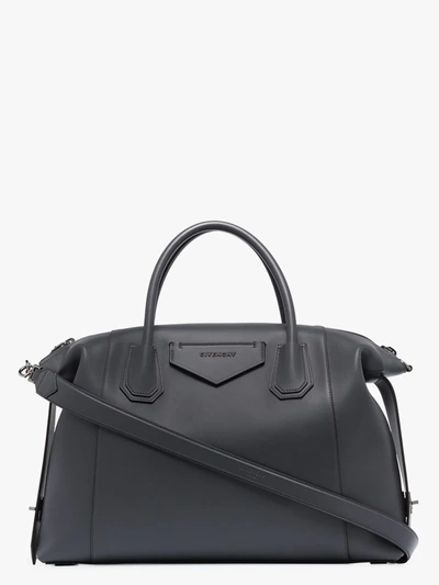 Shop Givenchy X Browns 50 Grey Antigona Soft Leather Tote Bag