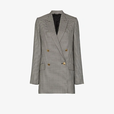 Shop Givenchy X Browns 50 Houndstooth Double-breasted Blazer - Women's - Cupro/viscose/wool In Black