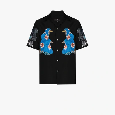 Shop Edward Crutchley X Browns 50 Embroidered Wool Shirt In Black