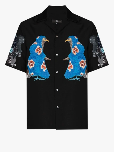 Shop Edward Crutchley X Browns 50 Embroidered Wool Shirt In Black