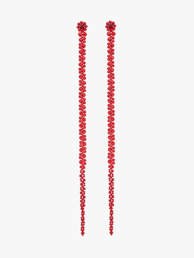 Shop Simone Rocha X Browns 50 Red Crystal Flower Drop Earrings