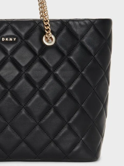 Shop Dkny Women's Lara Medium Tote Bag - In Black / Gold