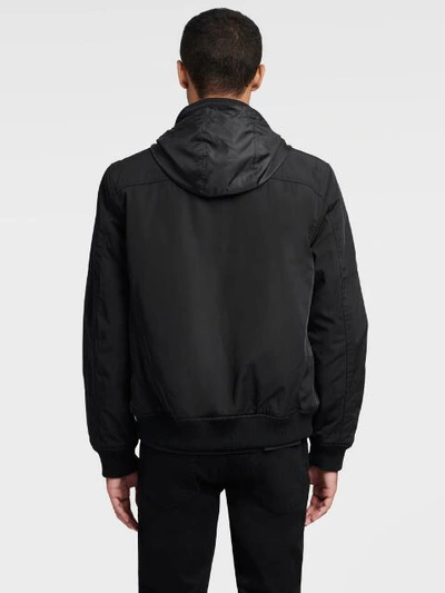 Shop Dkny Men's Performance Field Jacket With Hood - In Black