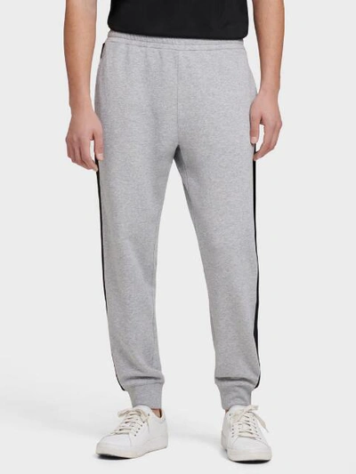 Shop Donna Karan Dkny Men's Jogger With Logo Taping - In Pearl Grey Heather