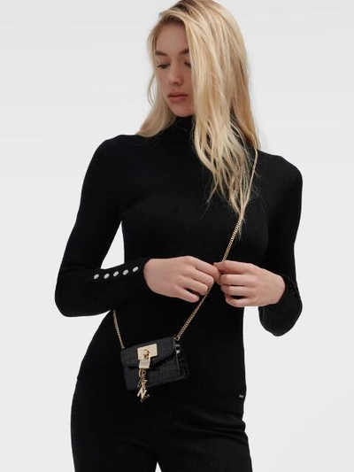 Elissa Leather Shoulder Bag In Black / Gold