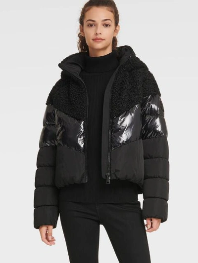 DKNY Sherpa Puffer Coats & Jackets