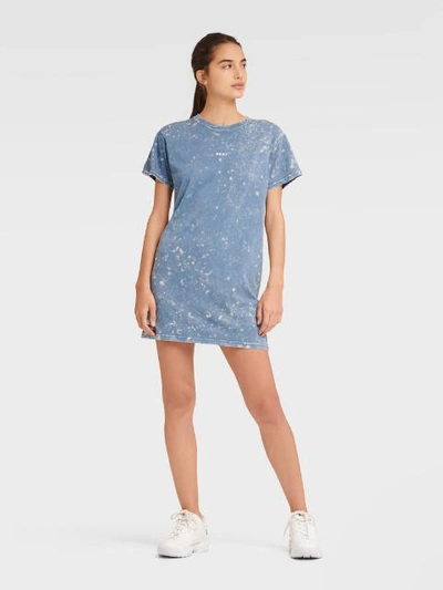 Shop Dkny Women's Washed Ruched Back T-shirt Dress - In Denim