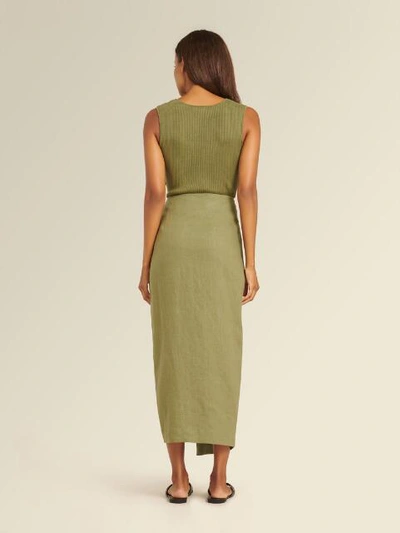 Shop Donna Karan Women's Tie Front Skirt - In Olive