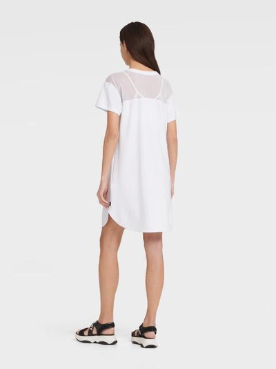 Shop Donna Karan Dkny Women's Mesh Blocked Tee Dress - In White