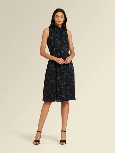 Shop Donna Karan Women's Sleeveless Tie Neck Dress - In Black Kl Image