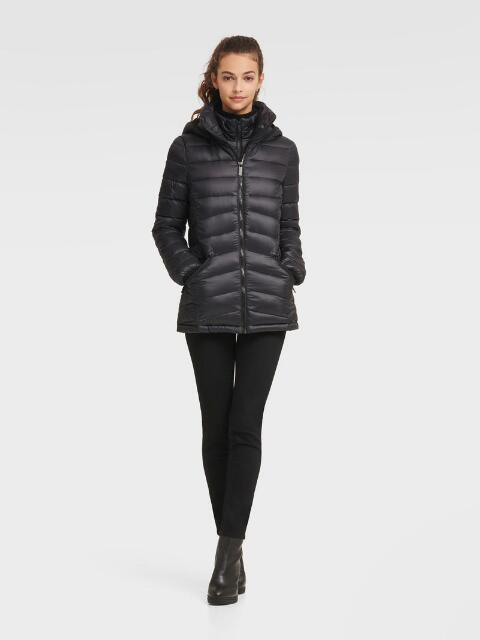 dkny hooded down puffer coat
