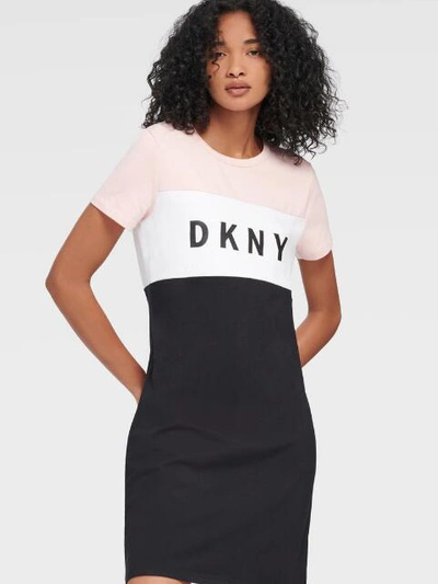 Dkny Women's Colorblock Logo T-shirt Dress - In Black | ModeSens