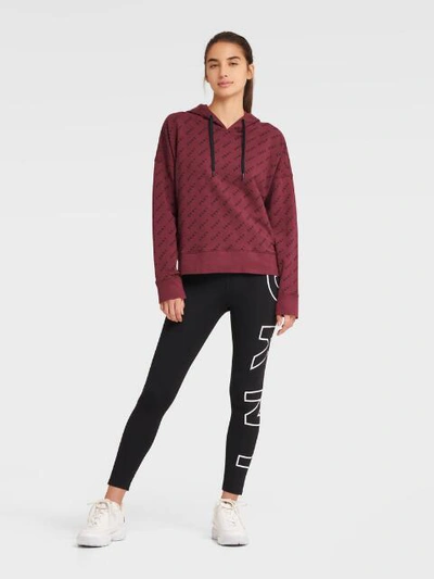 Shop Dkny Women's All-over Logo Print Hoodie - In Acai