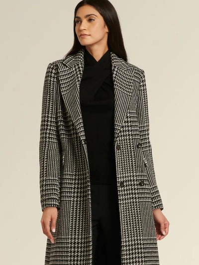 Black and white plaid women's cheap coat