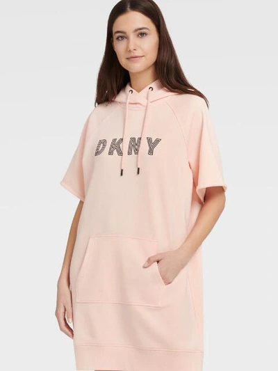Shop Dkny Women's Embroidered Track Logo Sneaker Dress - In White