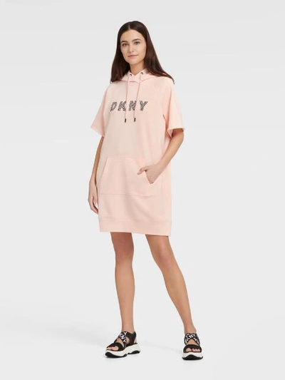 Shop Dkny Women's Embroidered Track Logo Sneaker Dress - In White