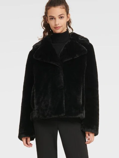 Dkny Women S Short Faux Fur Coat In, Short Faux Fur Coat Womens