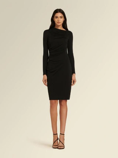 Shop Donna Karan Asymmetrical Lace Dress In Black
