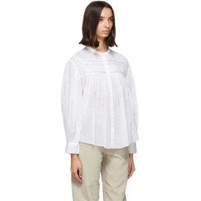 Isabel Marant Étoile Plalia Pintucked Cotton-voile Blouse In White ...