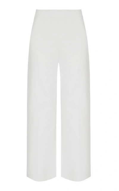 Shop Safiyaa Patti Cropped Wide-leg Pants In White