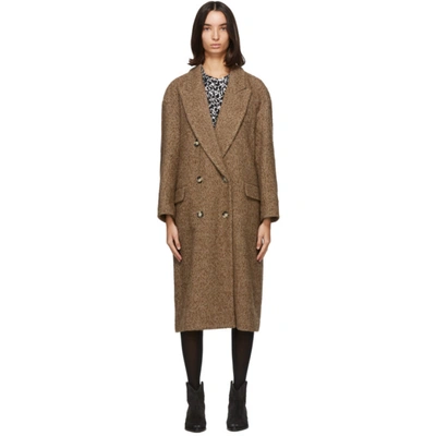 Isabel Marant Étoile Brown Ojima Double-breasted Coat In 50ca Carame