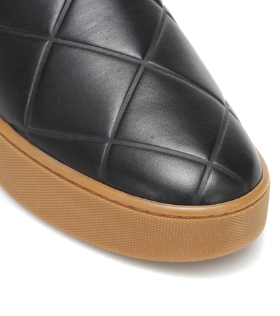 Shop Bottega Veneta Slip On Leather Sneakers In Black