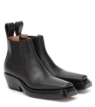 Shop Bottega Veneta Lean Leather Ankle Boots In Brown