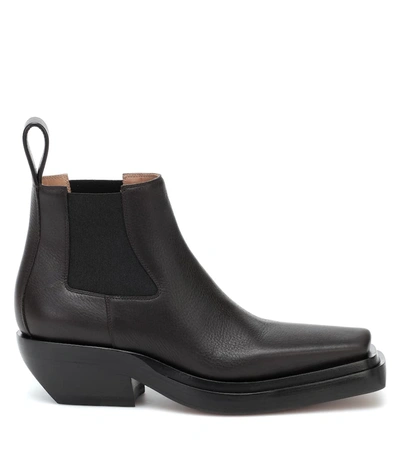 Shop Bottega Veneta Lean Leather Ankle Boots In Brown