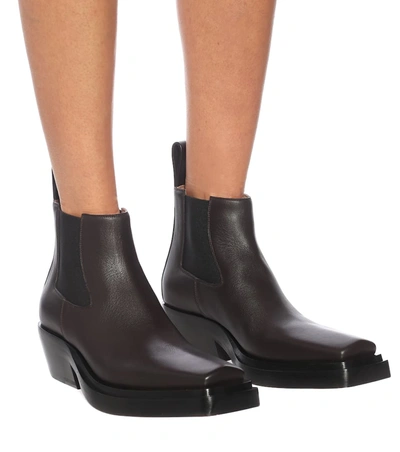 Shop Bottega Veneta Lean Leather Ankle Boots In Brown