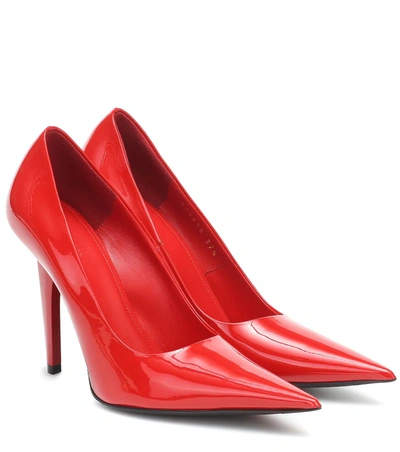 Shop Balenciaga Square Knife Patent Leather Pumps In Red