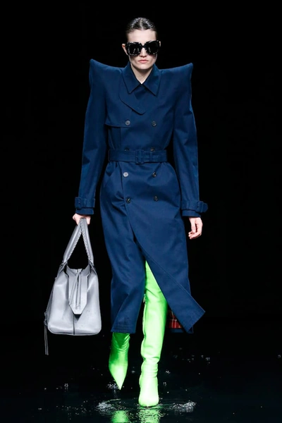 Shop Balenciaga Knife Shark Over-the-knee Leather Boots In Green