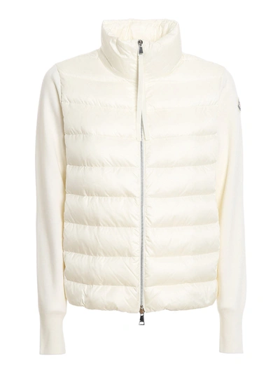 Shop Moncler Padded Front Cardigan In White