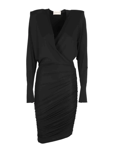 Shop Alexandre Vauthier Batwing Sleeve Mini Dress In Black