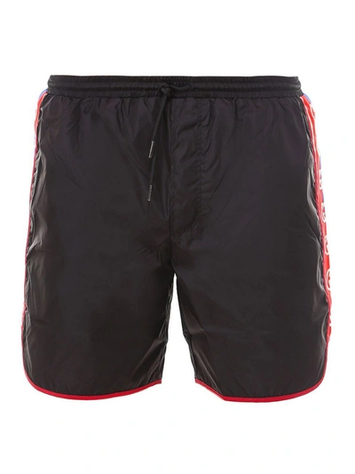Shop Gucci Swim Trunks With Gg And Bee In Black