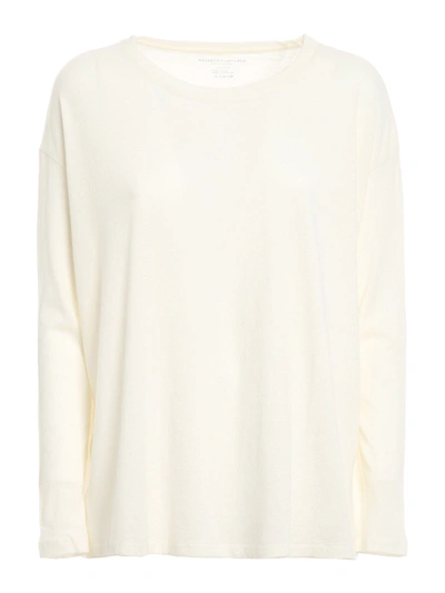 Shop Majestic Filatures Cashmere Blend T-shirt In White