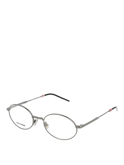 Shop Dior Metal Oval Optical Glasses In Silver