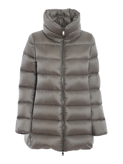 Shop Moncler Quilted Puffer Jacker In Grey