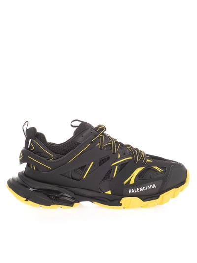 Shop Balenciaga Track Sneakers In Black And Yellow