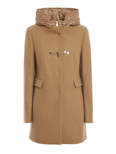 Shop Fay Wool Blend Duffle Coat In Camel